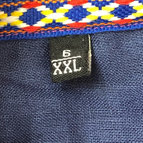 T*R Premium Navy Linen Blend Button Down Shirt XXL - Picture 4 of 8